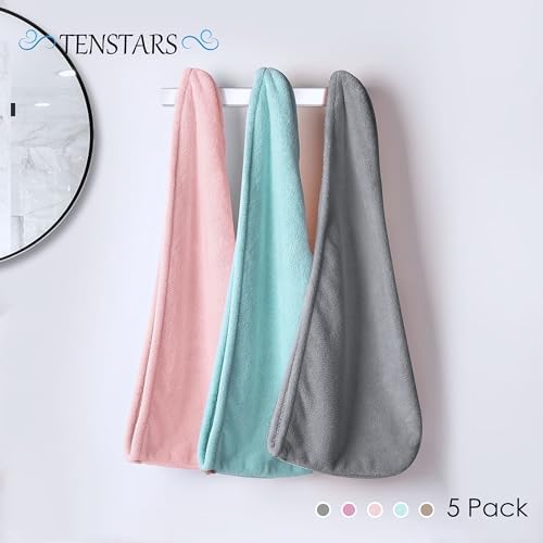 TENSTARS Microfiber Hair Towel Wrap for Women All Hair Types, 320GSM Thick - Image 6