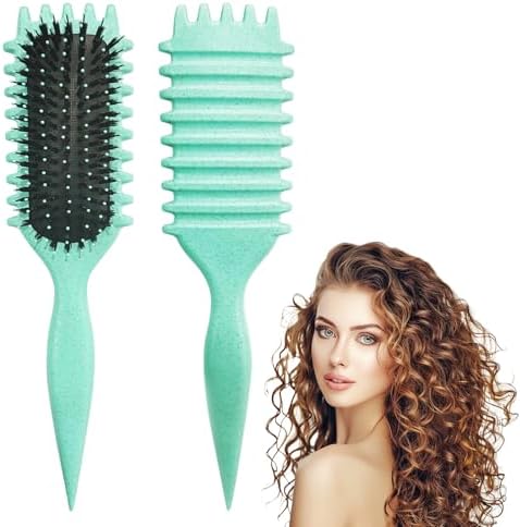 Curly Hair Brush, Curl Defining Brushes, Styling Brush for Curly Hair, Shaping and Defining Curls Brushes for Women (Green) by DiorSun