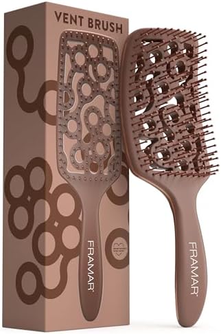 FRAMAR Professional Vented Hair Brush, Curved Hair Brush For Blow Drying by FRAMAR