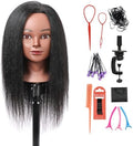 SOPHIRE 14" 100% Real Hair Mannequin Head with stand, Hairdresser Cosmetology Mannequin Manikin Training Practice Doll Head for Braiding Hairstyling - Black by Unknown