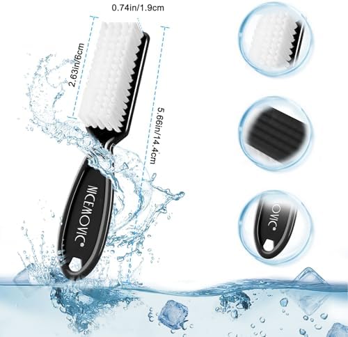 NICEMOVIC 10 Pcs Nail Brush for Cleaning Fingernails, Handle Grip Nail Scrubber Brush, Hand Fingernail Cleaner Brush Manicure Tools Scrub Cleaning Brushes, Use for Toe and Nail Cleaning (Black) - Image 4