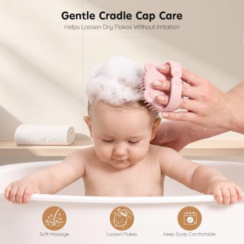 Baby Brush Comb Set, Goat Hair Bristles, Wooden Cradle Cap Brush,2PC - Image 5