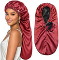 YANIBEST Adjustable Satin Sleep Bonnet, Double Layer Extra Long Hair Bonnet by yanibest