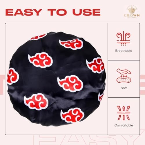 3 PCS Satin Bonnet Set for Women & Men, Silky Sleep Caps for Hair Protection, Adjustable Elastic Bonnet (A6) - Image 5