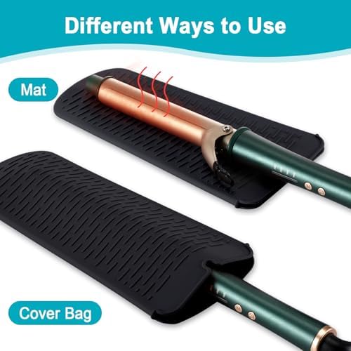 Shappy 2 Pcs Heat Resistant Curling Iron Flat Iron Travel Case,Flower - Image 5