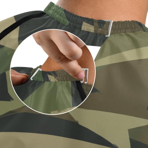 Blueangle Geometric Triangle Camo Barber Cape for Men Hair Cutting Cape, 65" x 55" - Image 3