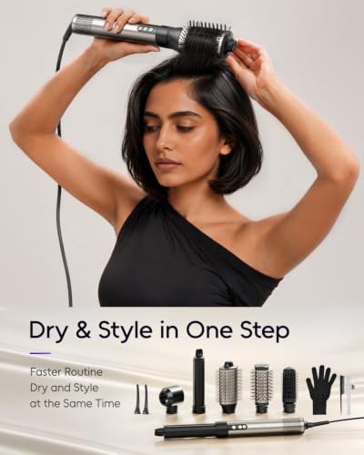 7MAGIC 6 in 1 Multi Hair Styler & High-Speed Hair Dryer Brush Silver - Image 5