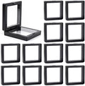Framendino, 20 Pack Black 3D Floating Frame Display Case Challenge Coin 2.8x2.8x0.8 Holder Stands Jewelry Storage Box for AA Medallion Shells Gems by Framendino