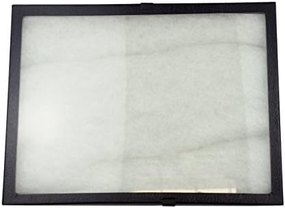 SE 16"x12"x2" Inch Glass Top Riker Display Box with Metal Clips - Deep Case for Jewelry, Gems, Stones, Coins, Stamps, Butterflies - Secure Closure, Polyester Filled - Image 2