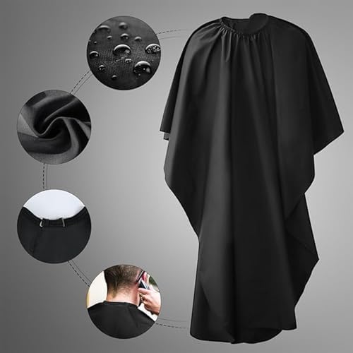 Unisex Salon Hair Cape for Men & Women - Adjustable Neckline, Waterproof Design, Professional Barber Supplies - Image 2