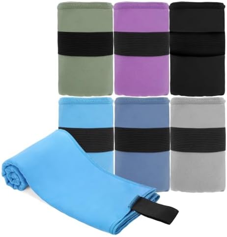 6 Pack Workout Towels Microfiber Quick Dry Lightweight Gym Towel Men Women Fitness Yoga Running Riding Hiking Tennis Fising Sports Body Sweat Towel(6 Pack(Dark)) by Unknown