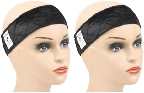 YANTAISIYU 2 Pieces Wig Grip Headband Non-slip Scarf Adjustable Wig Grip Band for Women Wigs (Black) by YANTAISIYU