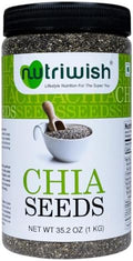 Nutriwish Chia Seeds 35.2 oz (1kg) | 100% Natural, Superfood & Keto-Friendly | Perfect for Smoothies, Puddings & Baking by Nutriwish