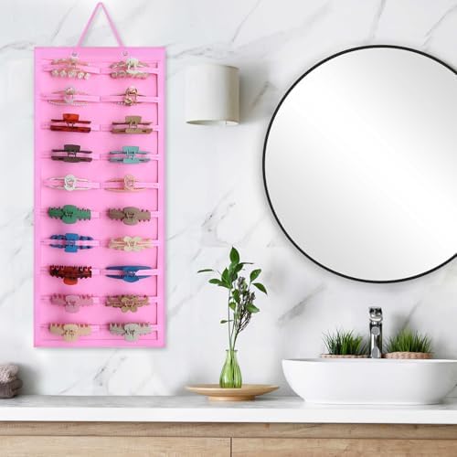 SMUK Hair Clip Organizer for Women & Girls - Hanging Mount Hair Claw Clip Holder & Stand Storage for Wall, Door, Closet - Image 5