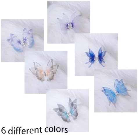 Gradient Butterfly Hair Clips Set - Multi-color Cute Hair Accessories for Girls-Moving 4-inch Large Butterfly(Color B-6PCS) - Image 4