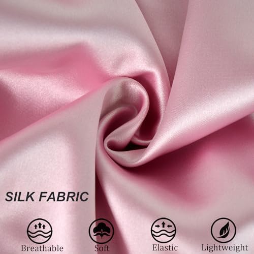 Silk Bonnet for Sleeping Satin Bonnets Double Layer Reversible Hair Cap Bonnet for Women Long Curly Braid Hair (Pink) - Image 4