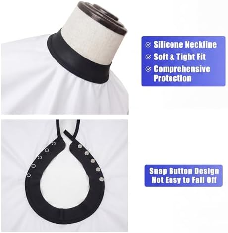 Professional Salon Barber Cape, Waterproof Polyester Hair Cutting Cape, Silicone Neckline, Snap Button Colla, Extra Large - Image 4