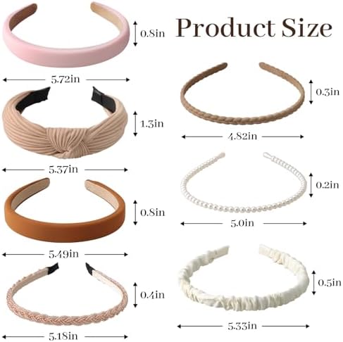 7pcs Headbands for Women Girls Trendy Women Headbands Set, Non Slip - Image 6