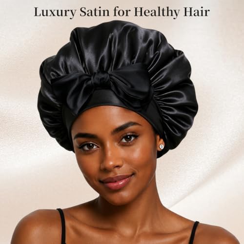Silk Bonnet for Sleeping Women Satin Cap Reduce Frizz & Hair Breakage - Image 2