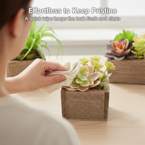 Artificial Succulents Indoor Fake Plants for Home Bathroom Decor Set of 3 - Image 5