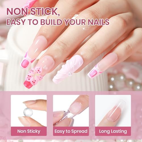 Clear White Pink Solid Builder Gel for Nails 3D Nail Art Sculpture Hard Gel - Image 6