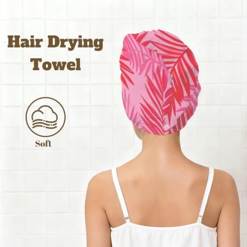 Hair Towels(Pink Tropical Branches Leaves) - Image 5