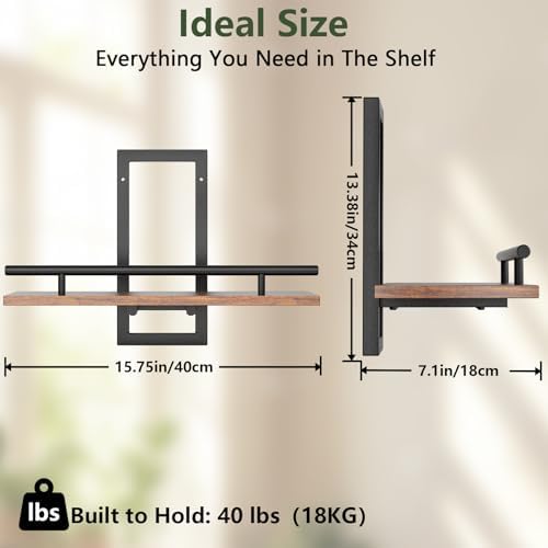 Sbosbo Floating Shelves for Wall, Plant Shelf Indoor, Wall Planters for Indoor Floating Plant Shelves for Bedroom, Living Room, Kitchen, Office, Bathroom Decor (2 Pack) (Rustic Brown 02, 3) - Image 3