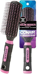 Conair Salon Results Hairbrush - Hair brush for Men and Women - Detangling - suitable for all hair types -features Nylon Bristles - Pink/Black by conair