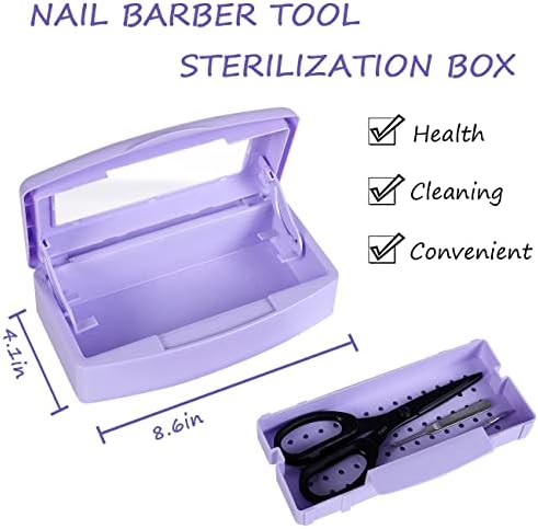 Nail Tool Sterilizer Box Disinfectant Jar Plastic Disinfectant Container Suitable for Nail Tools Hair Salons Beauty Centers and Manicure and Nail Equipment(Purple) - Image 2