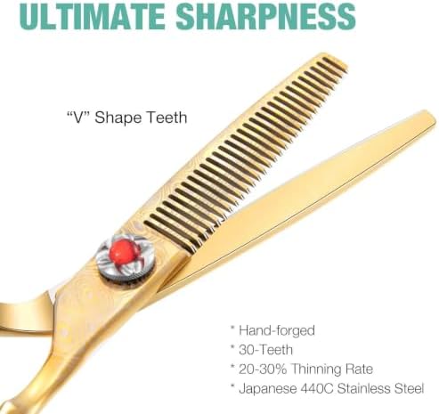 JASON Hair Thinning Scissors Shears - 6" 30 Teeth Blending Professional - Image 2