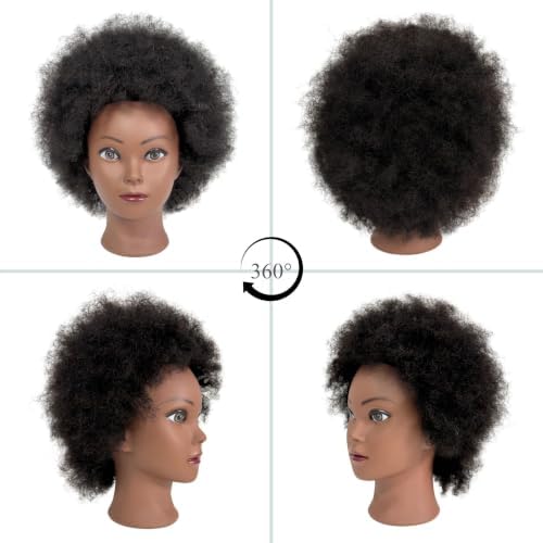 Afro Kinky Hair Black Mannequin Head with 100% Human Hair for Braiding - Image 2