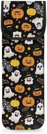 Flashideas Halloween Pumpkin Ghost Flat Iron Case Heat Resistant Neoprene Curling Iron Cover Bag with Pocket Curling Iron Organizers and Storage for Flat Iron, Straightener, Curling Wand/Curling Iron by Flashideas