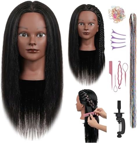 16 Inch 100% human hair mannequin head practice head for braiding by PlatolPro