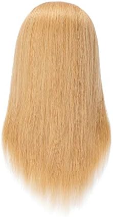 Hairingrid Mannequin Head 20"-22" 100% Human Hair Hairdresser Cosmetology Mannequin Manikin Training Head Hair and Free Clamp Holder - Image 5