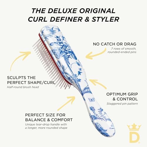 Denman D3 Original Curl Definer & Styler, Curly Hair Brush for Women & Men – 7 Row Detangling & Curl Defining Brush for Smooth Defined Curls - a precision Styling Brush for straight hair - Image 6