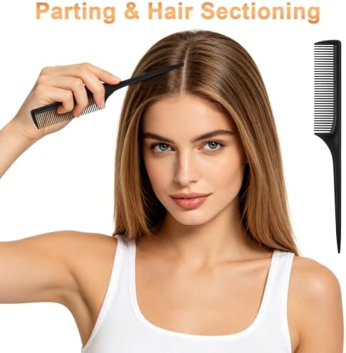 6 Pieces Detangling Styling Comb Set for Women and Men - For Straight, Curly Hair - Image 4
