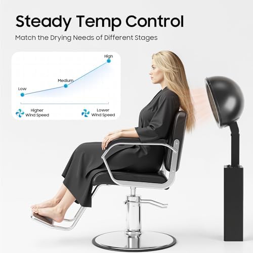 Salon Hair Dryer, Hooded Hair Dryer, Professional Hooded Conditioning Hair Dryers with Precise Temperature Control & Timer for Homes Beauty Salons Hair Salons - Image 4