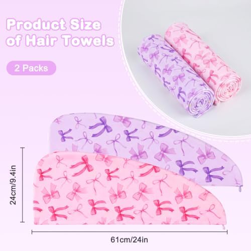 FIOBEE Microfiber Hair Towel Wrap for Kid Girls Rapid Drying Hair Turbans - Image 6