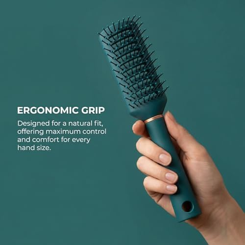 Vent Hair Brush for Women and Men, Detangling Wet Hair Brush with Ball Tipped Bristles for Wet/Dry Hair - All Hair Types with Nylon Bristles, Green, Speed Dry Vent Hair Brushes (Green) - Image 4