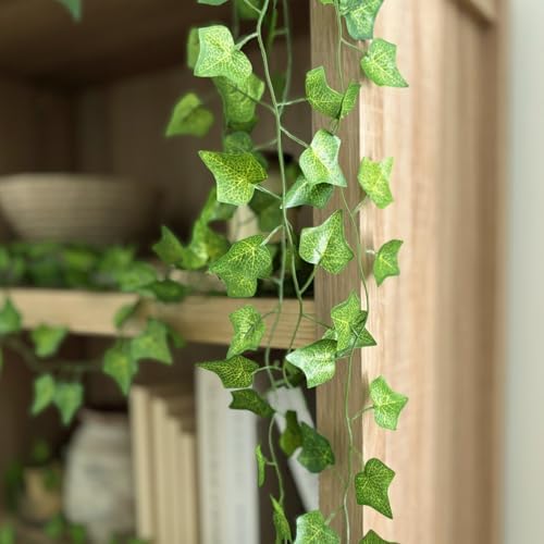 CQURE 12 Pack 84Ft Artificial Ivy Garland, Fake Vines UV Resistant Greenery Leaves Fake Plants Hanging Aesthetic Vines for Home Bedroom Party Garden Wall Room Decor - Image 5