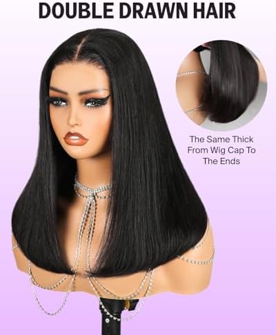 6x5 Glueless Wigs Human Hair 12A Straight 18 Inch - Image 3