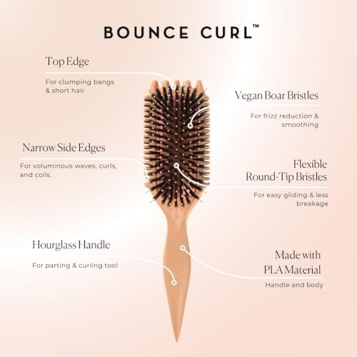 Bounce Curl Volume EdgeLift Brush, 5-In-1 Styling Tool, Defined Curls Peach - Image 3
