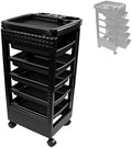 Salon Trolley Cart with 5 Drawers, Beauty Rolling Hair Rack with Worktop, Portable Salon Station for Hair Stylist, Professional Beautician’s Equipment with Wheels for Spa/Tattoo by HYZSWGC
