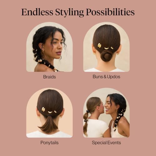 Kitsch Gold Hair Jewelry for Braids - Stackable Gold Hair Accessories, 3pcs - Image 6