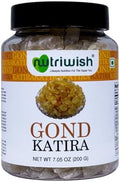 Nutriwish Gond Katira (Edible Gum/Tragacanth Gum), 7 oz(200 g) | Pure & Natural Plant-Based Gond for Cooling Summer Drinks, Falooda, Sherbets, Desserts, Herbal Recipes & Daily Wellness Use by Nutriwish