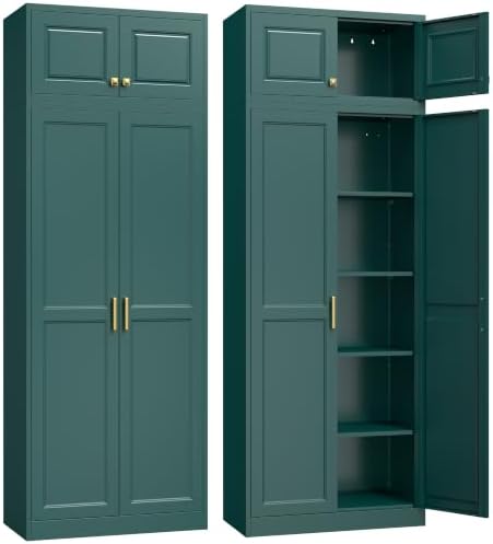 Steeloong 86"Metal Pantry Storage Cabinet with Doors & 4 Adjustable Shelves by Steeloong