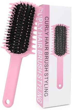 Curly Hair Brush, Volume Curl Defining Brush for Detangling Shaping and Styling Women's Curls, Reduce Pulling (Pink) by Unknown