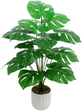 Freyalife 28“ Fake Plant Artificial Monstera for Room Decor, Faux Potted Plants Indoor for Home Living Bedroom Aesthetic Farmhouse Dorm Office Classroom and Outdoor Garden Porch Balcony Decor by Unknown