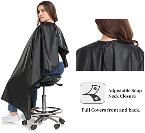 PERFEHAIR Chemical Capes for Hair Stylists - Color Cape with Snaps - Water and Chemical Proof - All-Purpose Salon Hairdressing Cap Cover for Hair Coloring, Cutting, Styling & Shampooing - Image 2