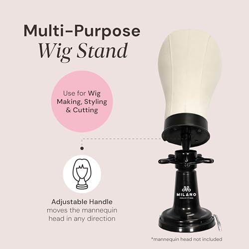 MILANO COLLECTION Deluxe Premium Suction Table Stand - Black for Wig and Mannequin Head - Image 6